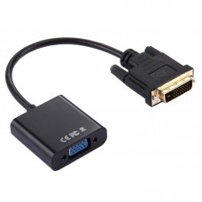 DVI  D 24 1 Pin Man to VGA 15 Pin HDTV Adapter Converter  Black