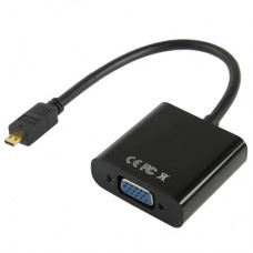 Full HD 1080P Micro HDMI Male to VGA Female Video Adapter Cable with Audio Cable  Length  22cm   Black