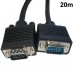 Good Quality VGA 15 Pin Male to VGA 15Pin Male Cable for LCD Monitor   Projector   Length  20m  Black