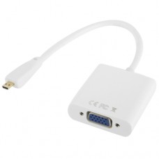 Full HD 1080P Micro HDMI Male to VGA Female Video Adapter Cable with Audio Cable  Length  22cm   White