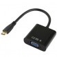 Full HD 1080P Mini HDMI Male to VGA Female Video Adapter Cable with Audio Cable  Length  22cm   Black