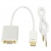 Full HD 1080P 19 Pin HDMI Male to VGA Female Video Adapter Cable with Audio Cable  Length  22cm