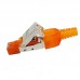 Tool  free Assembly RJ  45 Connector Modular Plug  STP Cat6a Gigabit Shielding  Orange