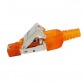 Tool  free Assembly RJ  45 Connector Modular Plug  STP Cat6a Gigabit Shielding  Orange