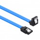 26AWG SATA III 7 Pin Female Straight to 7 Pin Female Elbow Data Cable Extension Cable for HDD   SSD  Total Length  about 50cm  Blue