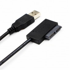 Professional USB 2 0 to 7 6Pin Slimline SATA Cable Adapter Indicator